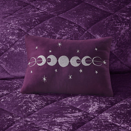 Intelligent Design Felicia Crushed Velvet Comforter Set Full/Queen Purple