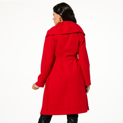 C Wonder Christian Siriano Ruffle Runway Dress Coat with Statement Collar