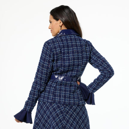 C Wonder by Christian Siriano Tweed and Faux Leather Moto Jacket