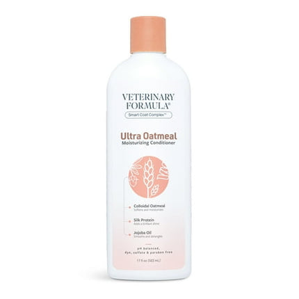 Veterinary Formula Smart Coat Complex Ultra Oatmeal Moisturizing Conditioner for Dogs, 17 Fl oz – with Colloidal Oatmeal & Jojoba – Leaves Coat Soft, Shiny, Hydrated, Strong, with Long-Lasting Scent