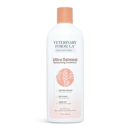 Veterinary Formula Smart Coat Complex Ultra Oatmeal Moisturizing Conditioner for Dogs, 17 Fl oz – with Colloidal Oatmeal & Jojoba – Leaves Coat Soft, Shiny, Hydrated, Strong, with Long-Lasting Scent