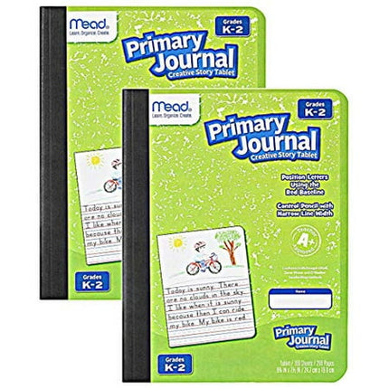 Mead Primary Journal, Half Page Ruled, Grades K-2, 7 1/2" x 9 3/4", 100 Sheets, 1 Count, Color Will Vary (10297)