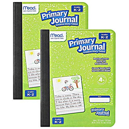 Mead Primary Journal, Half Page Ruled, Grades K-2, 7 1/2" x 9 3/4", 100 Sheets, 1 Count, Color Will Vary (10297)