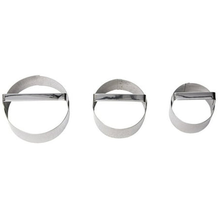 Fox Run Biscuit Cutter Set, 3-Piece Set, 2", 2.5", 3" Diameter Silver