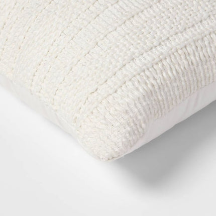 Threshold Oversized Textural Woven Lumbar Throw Pillow Cream 20in x 12in