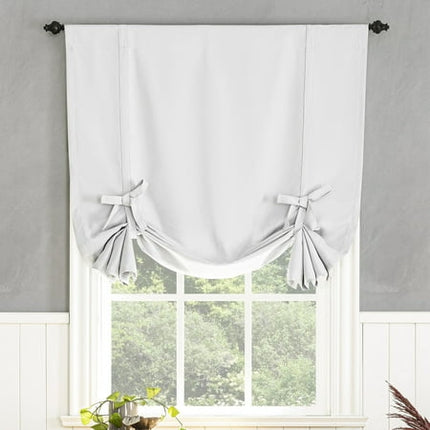 40"x63" Sun Zero Blackout Kenneth Energy Saving Rod Pocket Tie-up Window Shade Oyster White: Thermal Insulated Curtain Panel