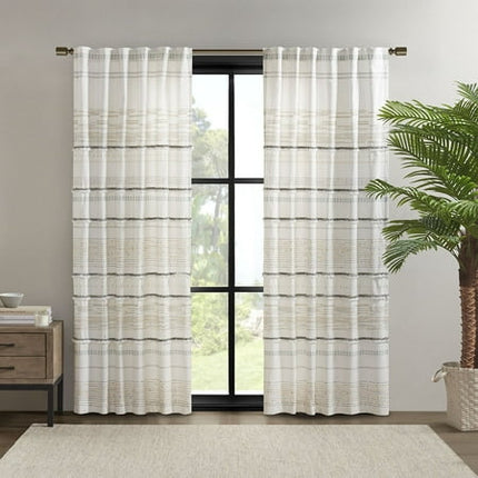 1pc 50"x84" Light Filtering Nea Printed Curtain Panel Natural - Ink+Ivy (Please be advised that sets may be missing pieces or otherwise incomplete.)