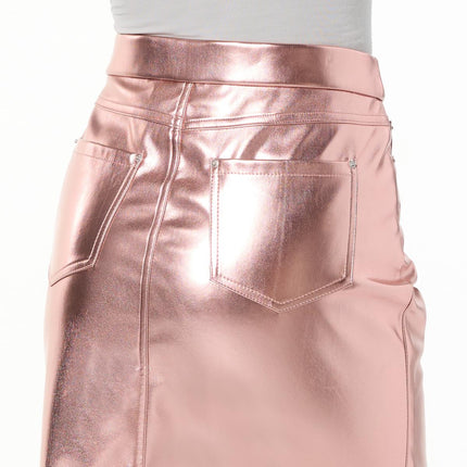 Colleen Lopez Women's Buttery-Soft Faux Leather Midi Pencil Skirt with Stretch