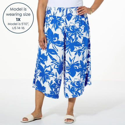 Colleen Lopez Women's Printed Asymmetric Pull-On Wide-Leg Pant for Effortless Style