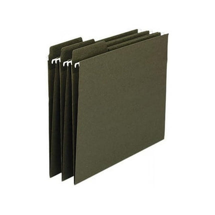 Smead 100% Recycled FasTab Hanging File Folder, 1/3-Cut Built-in Tab, Letter Size, Standard Green, 20 per Box (64037)