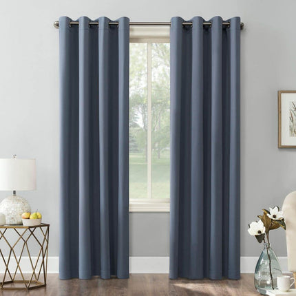 63"x54" Kenneth Energy Saving Blackout Grommet Top Curtain Panel Blue - Sun Zero