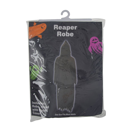 Adult Reaper Robe Halloween Costume with Hood Black One Size