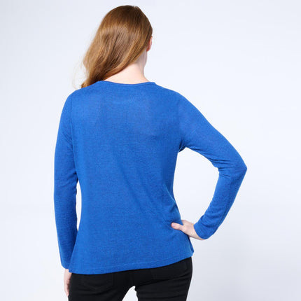 DG2 by Diane Gilman Crystal Button Detail Sweater Knit Top