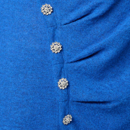 DG2 by Diane Gilman Crystal Button Detail Sweater Knit Top
