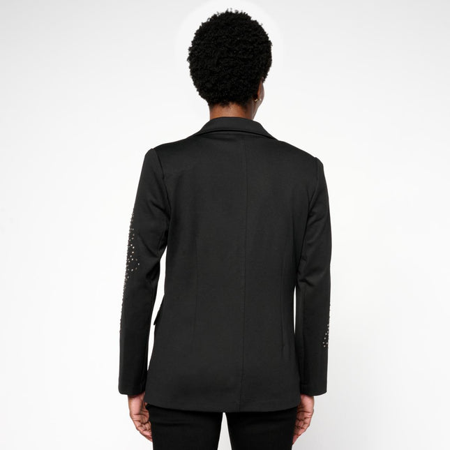 DG2 by Diane Gilman Ponte Embellished Women's Blazer with Functional Pockets