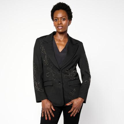DG2 by Diane Gilman Ponte Embellished Women's Blazer with Functional Pockets