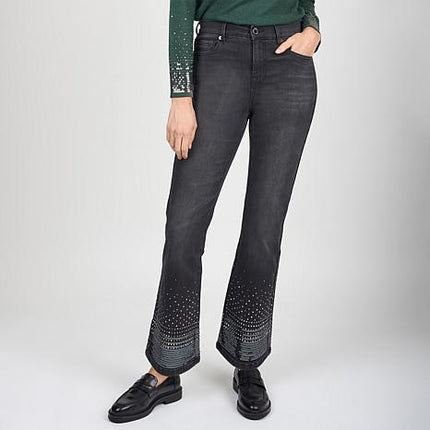 DG2 Diane Gilman Stretch Denim Sequin Embellished Bootcut Jeans