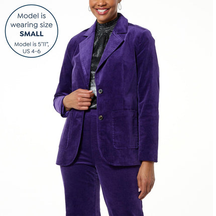 DG2 by Diane Gilman Women's Luxurious Stretch Velvet Blazer Jacket