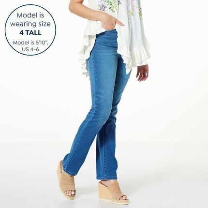 DG2 by Diane Gilman Virtual Stretch Denim Straight-Leg Jean for Women