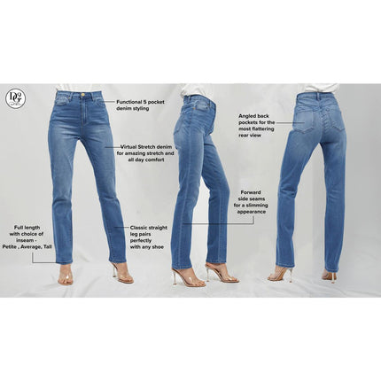 DG2 by Diane Gilman Virtual Stretch Denim Straight-Leg Jean for Women