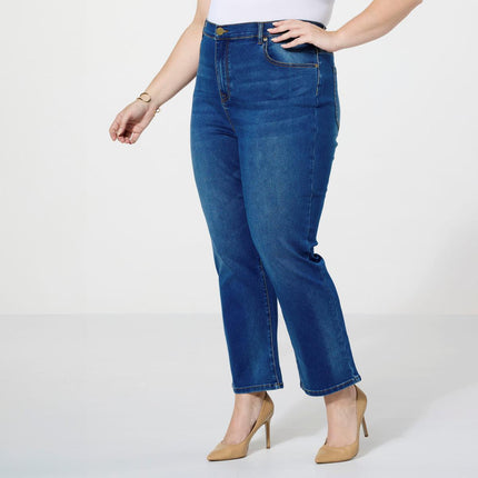 DG2 Diane Gilman Virtual Stretch Denim Straight Leg Crop Jean for Women