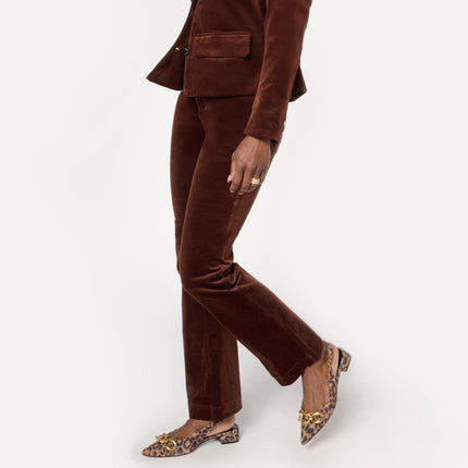 Diane Gilman Stretch Velveteen Baby Bootcut Pant with Functional Pockets