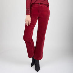 Diane Gilman Stretch Velveteen Baby Bootcut Pant with Functional Pockets