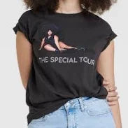 Lizzo The Special Tour Women's Black Cotton Graphic T-Shirt Medium NWT