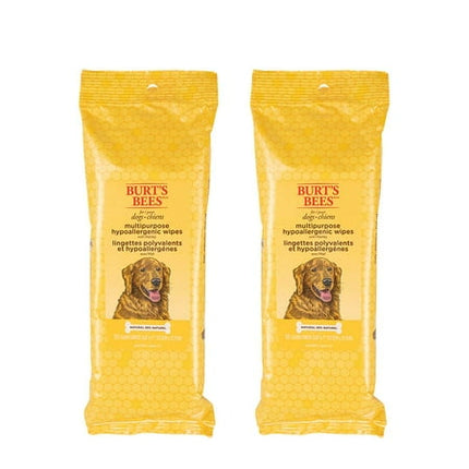 Burt's Bees for Pets Multipurpose Dog Wipes with with Honey, 98% Natural Origin Formulas, Hypoallergenic Dogs Wipe, Canine Cleaning Sheets for Paws and Butt, 2pk, 50ct