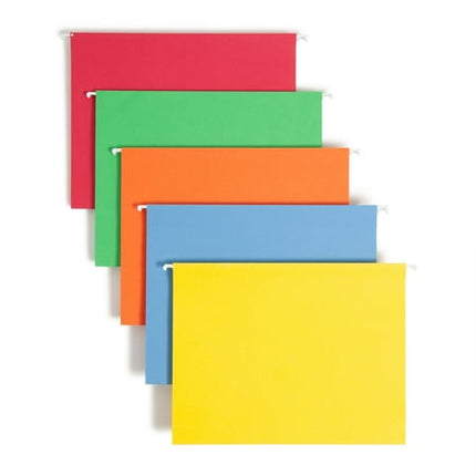 Smead Standard Hanging File Folders, 25 Count, Assorted Primaries, 1/5-Cut Adjustable Tabs, Letter Size (64059)