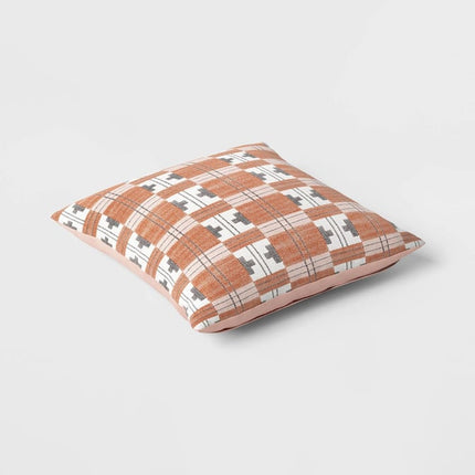 Threshold Square Heritage Geo Pillow 18in Gray