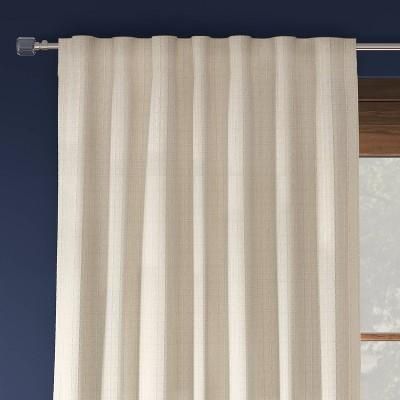 Threshold Blackout Textured Plaid Curtain Panel 50x63in Ivory