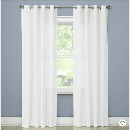 54"x95" Light Filtering Solid Window Curtain Panel Natural White - Threshold: Cotton Grommet Top, Indoor Use