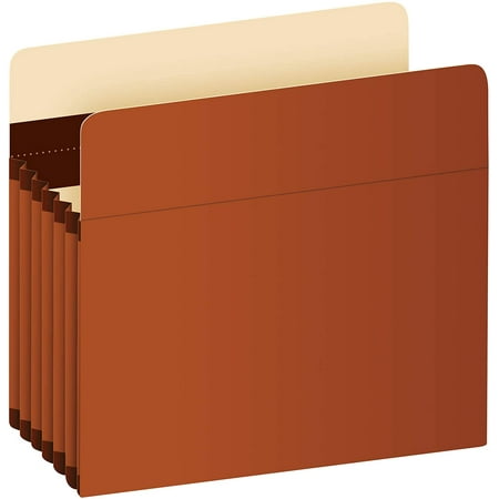 Pendaflex Expanding Accordion File Pockets, Extra Durable, Expands 5.25", Letter Size, Reinforced with Dupont Tyvek Material, 10/Box (15422) Brown