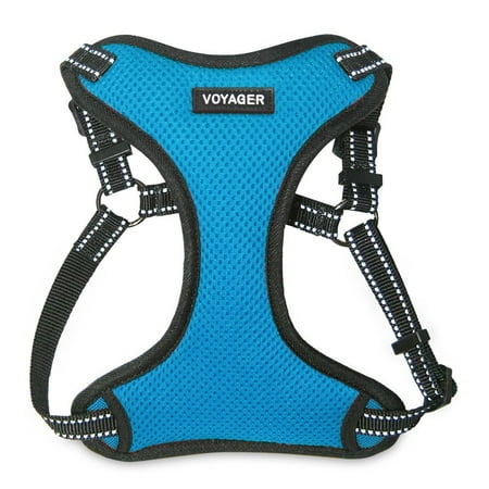 Best Pet Supplies Voyager Adjustable Dog Vest Harness Breathable No Pull Harness for Small, Medium, Large Dogs, Harness for Walking, Jogging, Easy Step-in, Reflective Stripes - Turquoise, S