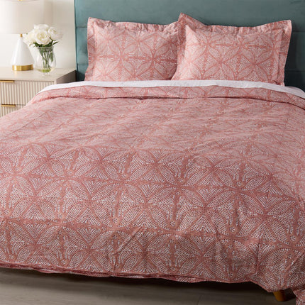 Farm to Home Organic Cotton Coral Batik Duvet Set Queen