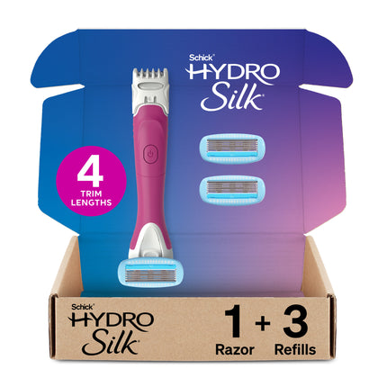 Schick Hydro Silk Trimstyle Bikini Razor for Women with Bikini Trimmer |5 Blade Razors for Bikini Hair Removal | 1 Handle & 3 Razor Blade Refills