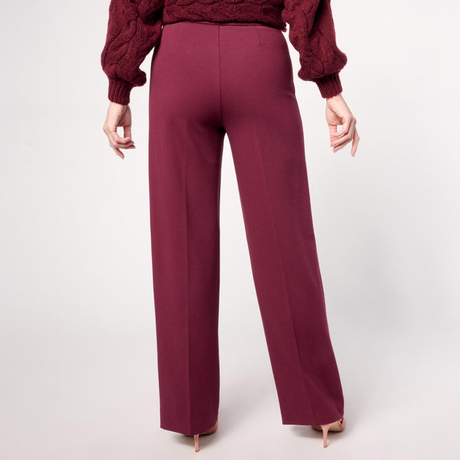 G by Giuliana Women's Ponte Knit Wide Leg Trouser Pants