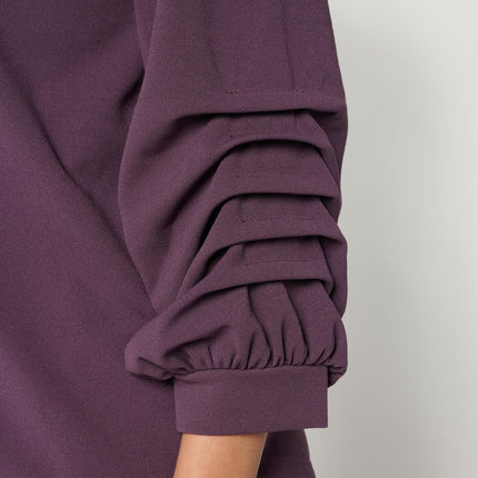 G by Giuliana Solid Knit Dramatic Sleeve Collared Button-Down Shirt