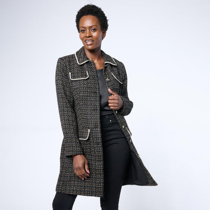 G by Giuliana Chic Woven Boucle Topper with Braided Detail
