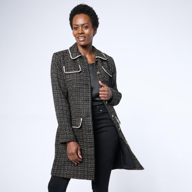 G by Giuliana Chic Woven Boucle Topper with Braided Detail