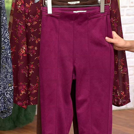 TWRHLL by Christie Brinkley Luxurious Faux Suede Ankle Pants for Women