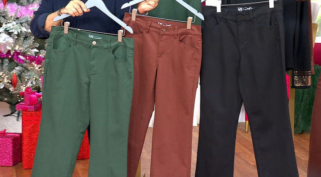 DG2 Virtual Stretch Angled Pocket Slimming Trouser Jean in Rich Cocoa