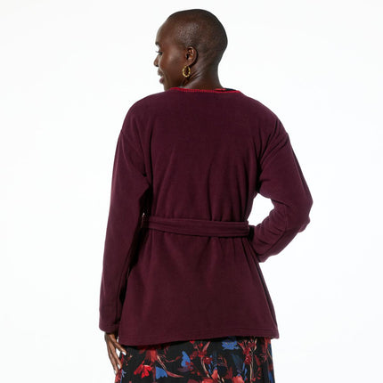 IMAN Global Chic Women's Belted Fleece Jacket – Warm, Stylish, Versatile Outerwear