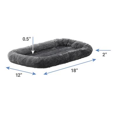 MidWest Quiet Time Grey Fleece Pet Bed 18 Inch Soft Washable