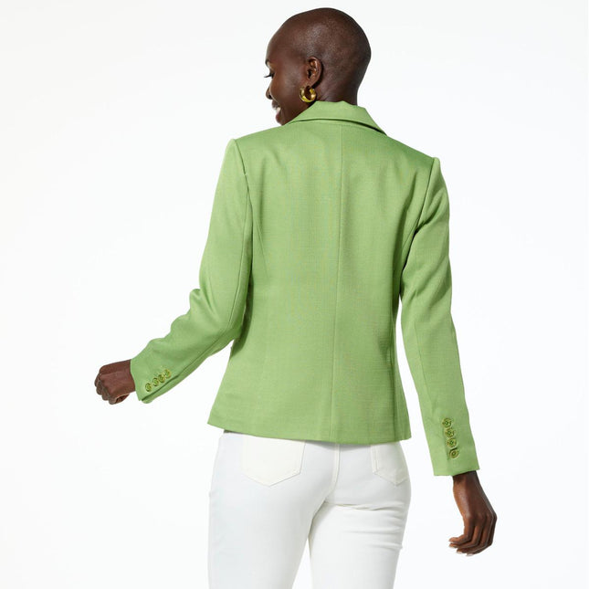 Classic Jaclyn Smith Stretch Woven Buttoned Blazer for Professional Women