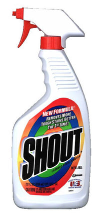 Shout Active Enzyme Laundry Stain Remover Spray, Triple-Acting Formula Clings, Penetrates, and Lifts 100+ Types of Everyday Stains - Prewash Spray 22oz