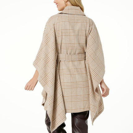 Kathy Ireland Fashion 360 Swiss Chateau Faux Wool Belted Poncho for Women