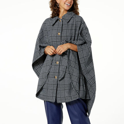 Kathy Ireland Fashion 360 Swiss Chateau Faux Wool Belted Poncho for Women