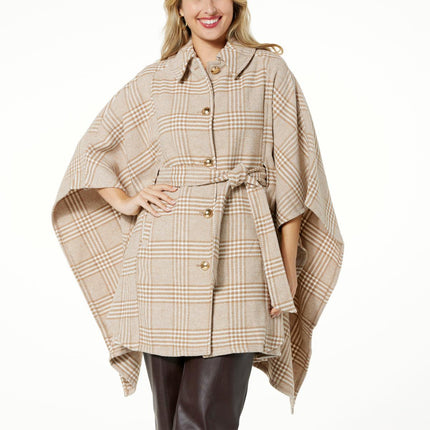 Kathy Ireland Fashion 360 Swiss Chateau Faux Wool Belted Poncho for Women